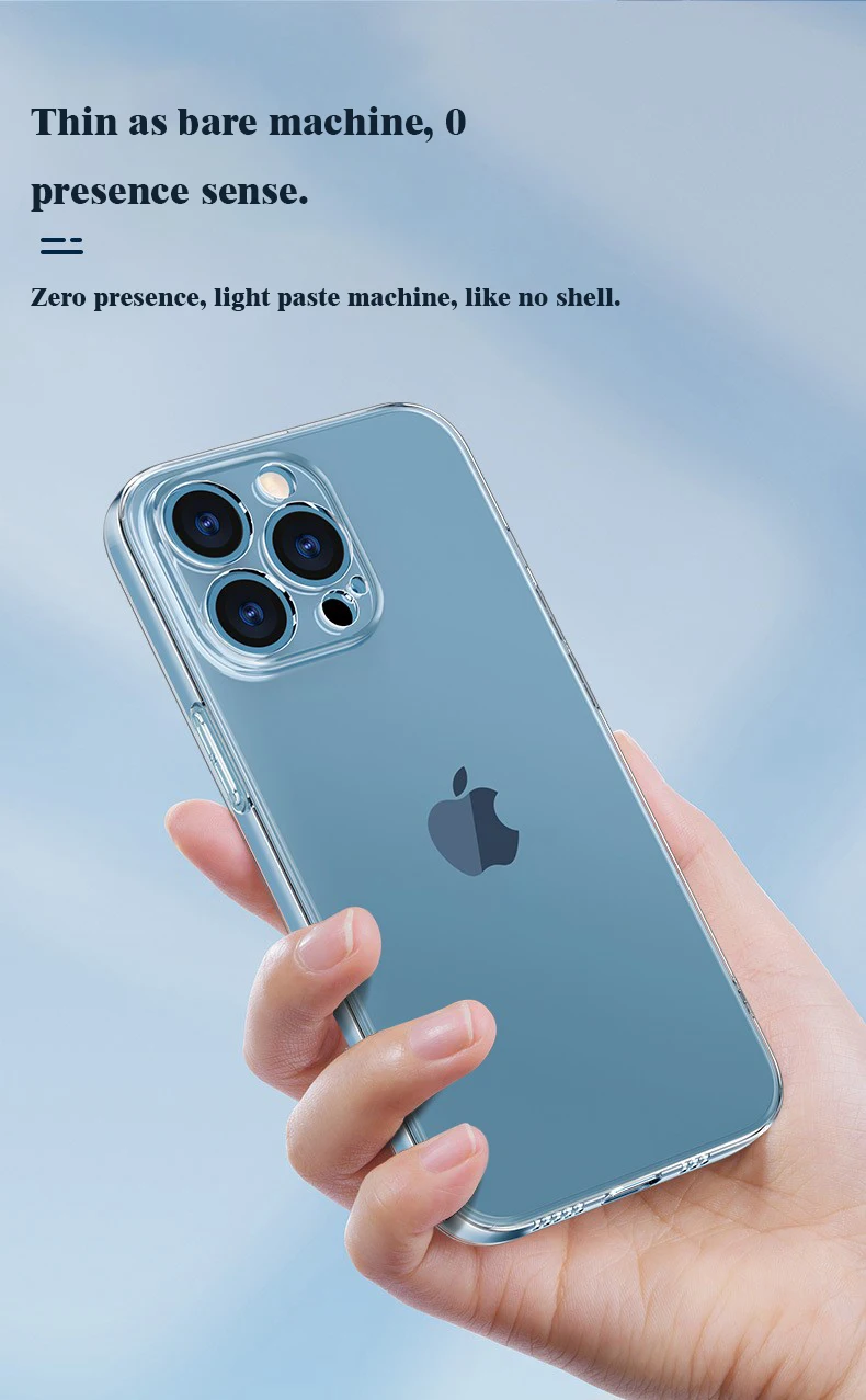 

Suitable For IPhone13 12 11ProMax XS XR 7 8Plus Transparent Straight Side Silicone Phone Case Anti-Fall Back Shell