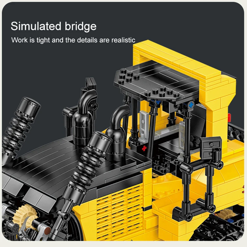 1866 PcsTechnical Engineering Large Bulldozer Car RC APP Programming Remote Control Building Blocks Vehicle Bricks Toys For Kids | Игрушки и