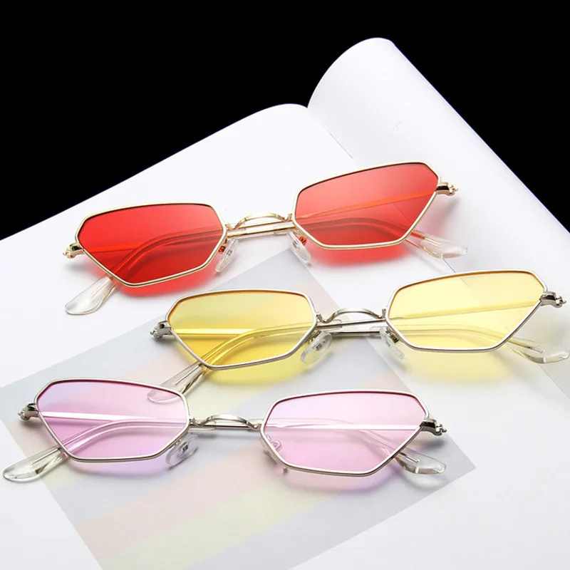 Маленькие солнцезащитные очки в металлической оправе для женщин и мужчин 2020