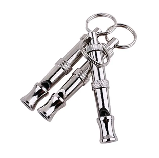 2018 Pet Dog Metal Whistle Two-tone Ultrasonic Flute Stop Barking Sound Repeller Cat Training Keychain Supplies | Дом и сад