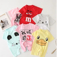 toddler bodysuit romper summer pure cotton boy clothing short sleeve cartoon animal jumpsuit cute boutique wearing 1 4 years