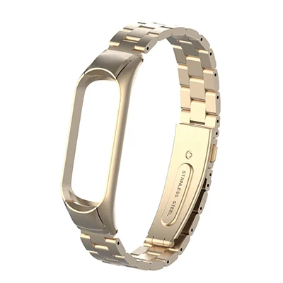 Champagne Gold Ремешок из нержавеющей стали Mi Band 4, умный ремешок для часов для Xiaomi Mi Band 4, 3, Band 3, металлический браслет на запястье для Xiaomi Mi Band 2 Mi4 - Цвет: Champagne Gold