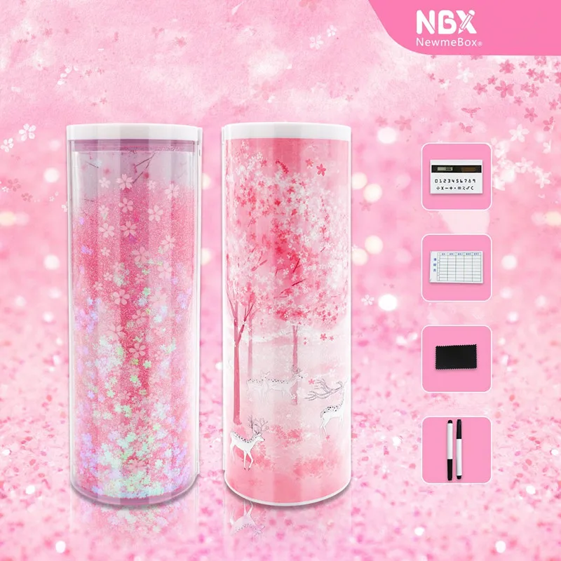 единорог пенал newmebox nbx школьный Kawaii с калькулятором кот для девочек канцелярия