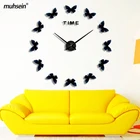 2021 новые настенные часы Muhsein с большими 3D акриловыми зеркальными часами для домашнего декора, бесшумные часы сделай сам с бабочкой, домашние часы, украшение гостиной