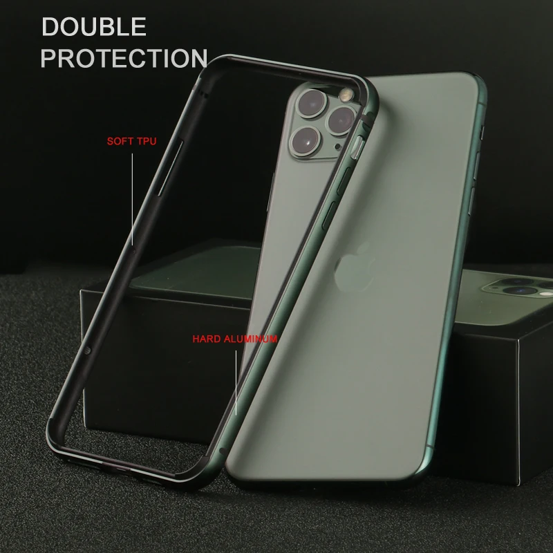 Металлический бампер CAPSSICUM для iPhone 11 Pro Max Ударопрочный Мягкий силиконовый