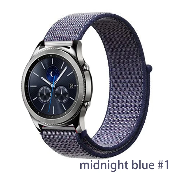 midnight blue 1 20 мм/22 мм длина браслета для Galaxy Watch 46 мм/42 мм/Активный 2 ремень samsung Шестерни S3 Frontier спортивный нейлоновый браслет huawei часы GT S2 42 46 мм - Цвет ремешка: midnight blue 1
