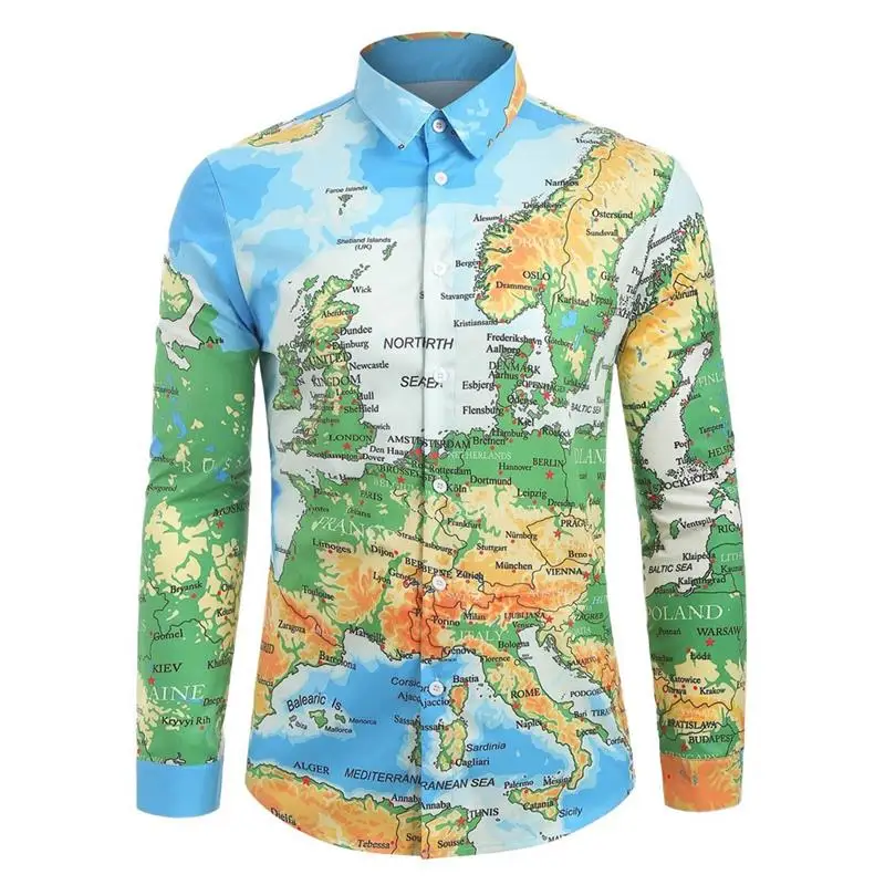 Camisa Masculina 2019 Новая Осенняя мужская рубашка с длинными рукавами большого размера