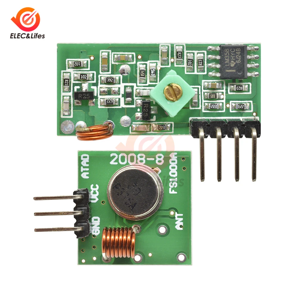 315Mhz 433Mhz RF Wireless Transmitter Module and Receiver Kit 5V DC 433MHZ For Arduino Raspberry Pi /ARM/MCU WL | Инструменты