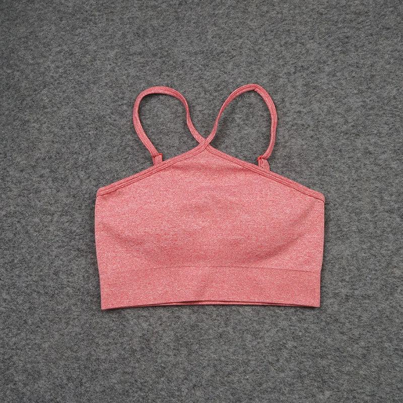 

WOHUADI 2021Seamless Sports Bra Women Fitness Sportswear Push Up Gym Running Underwear Cross Strap Sling Yoga Workout Clothes