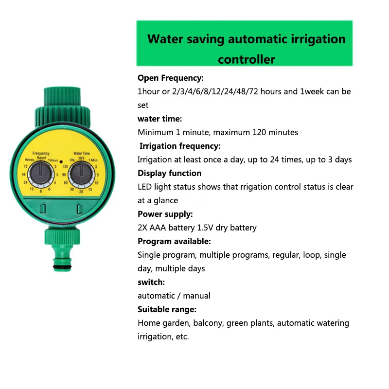 

Automatic Electronic Water Timer Garden Irrigation Controller Electric Valve Water Timer adapter plant flower Watering System