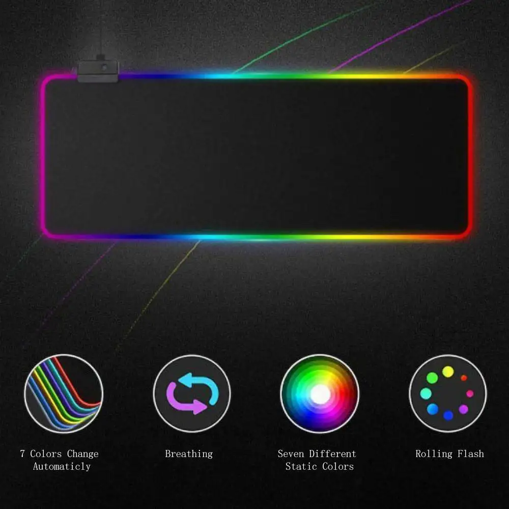 

Big Mouse Mat with Backlight 780*300mm Large Anti-slip RGB LED Dragon Pattern Gaming Desk Pad Compatible For Computer PC