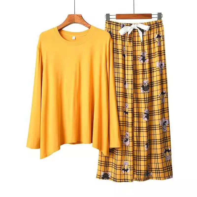 Комплект из 2 предметов дышащего материала пижамы с длинными рукавами пижама