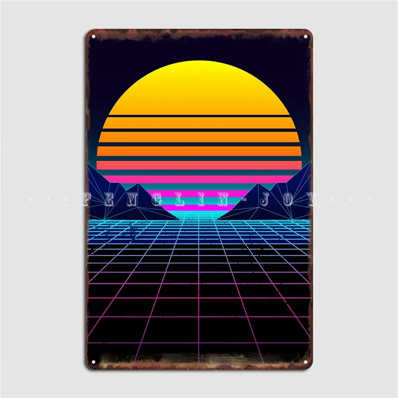 

Футуристический неоновый закат металлическая вывеска Настенная роспись клубный Бар плакат забавная жестяная вывеска плакат