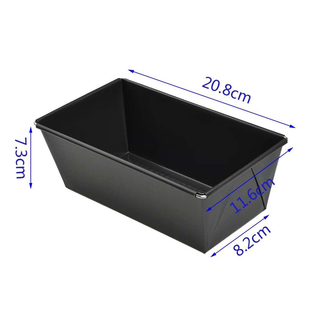 

1pc Multi-size Baking Mold Home Rectangular Toast Mould Non-stick Cake Bread Loaf Pan Tray Black Kitchen Durable Baking Tools