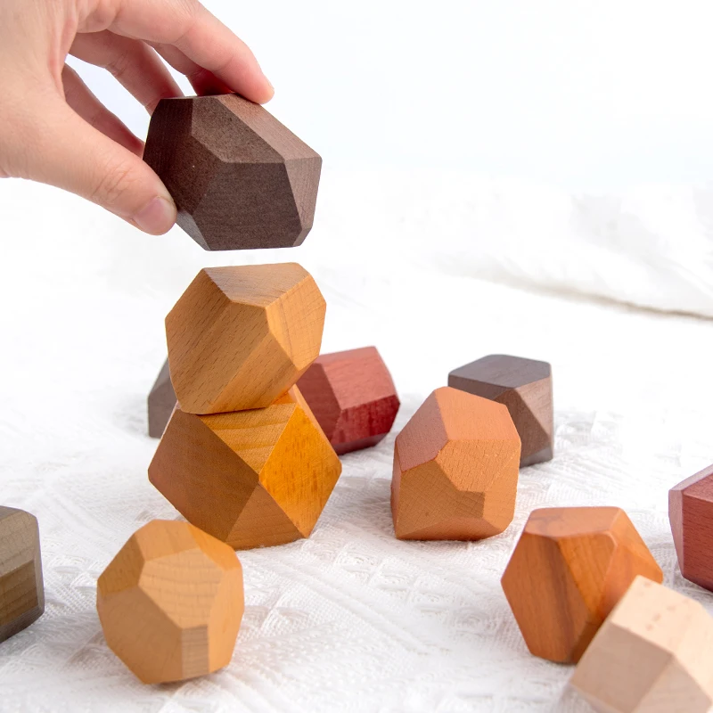 

Wooden Stacked Stone Balanced Toy Montessori Education Colorful Rainbow Block Game Nordic Style Rainbow Wooden Toy For Kid