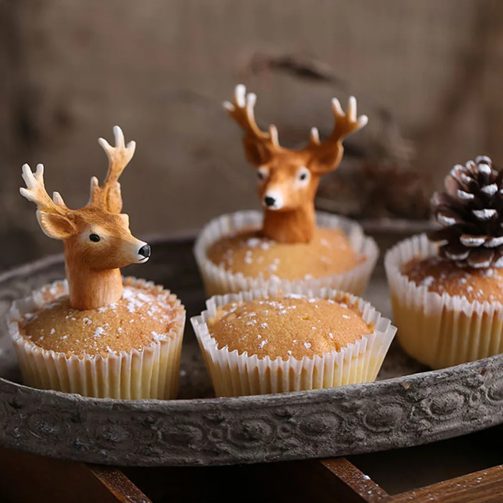 Силиконовая Рождественская елка олень снеговик снежинка сосновый конус резак