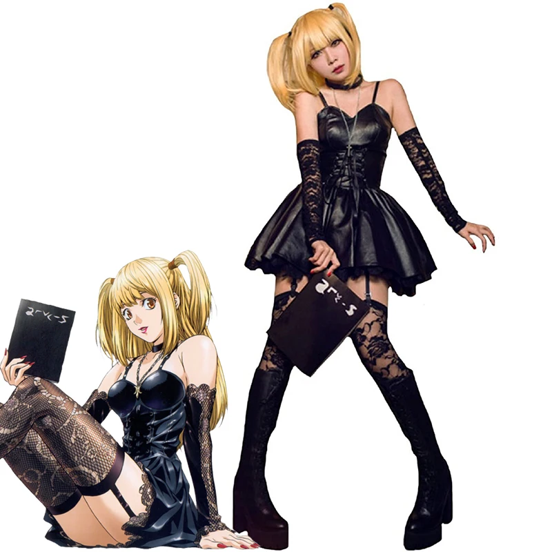 Reneecho Misa Amane Косплей Леди Death Note Cospla сексуальное черное маскарадное платье