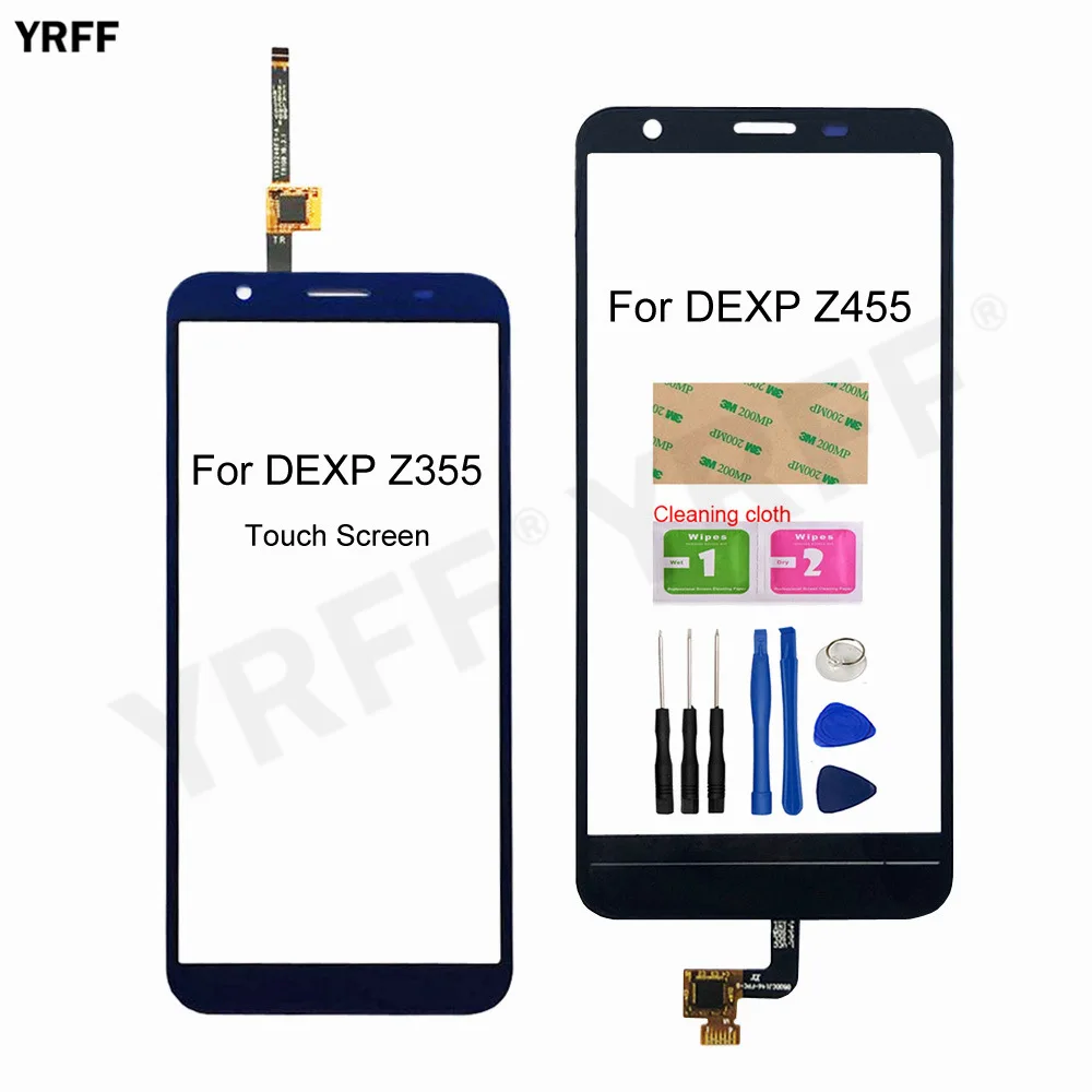 

Сенсорный экран для DEXP Z355 Z455, дигитайзер сенсорного экрана, стеклянная панель, датчик, передние Стеклянные детали