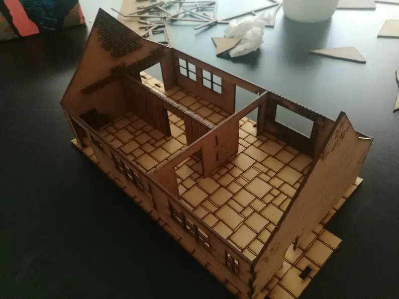Японский городской дом для gloomhaaven War столешница игры Boltaction деревянная модель молоток PP Infinity TRPG настольная RPG деревянная панель