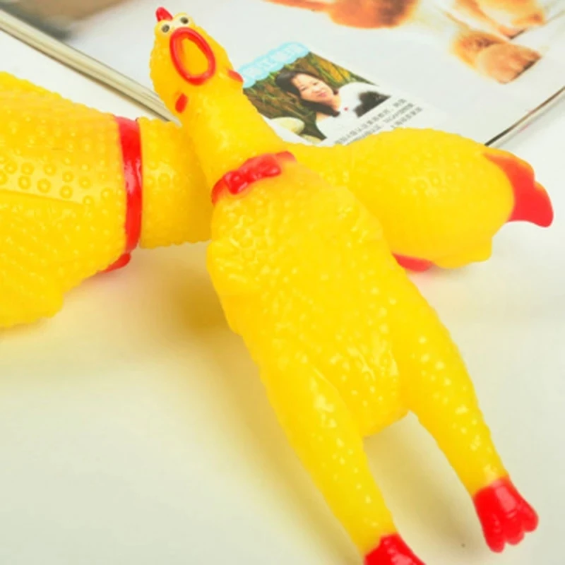 

Chicken Party Favour Pet Dog Toy Squeeze Squeaking Screaming Funny Toy Dog's Safe Rubber Molar Chewing Toy