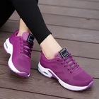Кроссовки женские дышащие, повседневная спортивная обувь на платформе для бега, на шнуровке, для прогулок, 2022