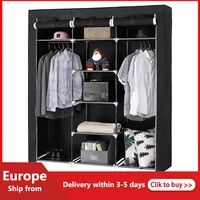 17515045cm wardrobe non woven three door portable black storage wardrobe clothes storage storage bedroom furniture closet hwc