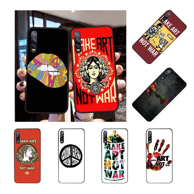 NBDRUICAI Make Art Not War TPU черный чехол для телефона корпус Huawei Honor 20 10 9 8 8x 8c 9x 7c 7a Lite