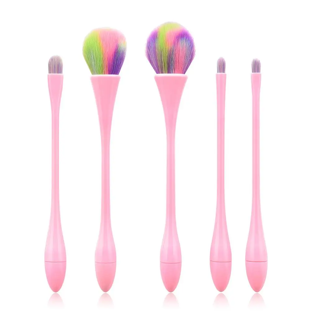 5 шт. набор профессиональных кистей для макияжа розовые черные