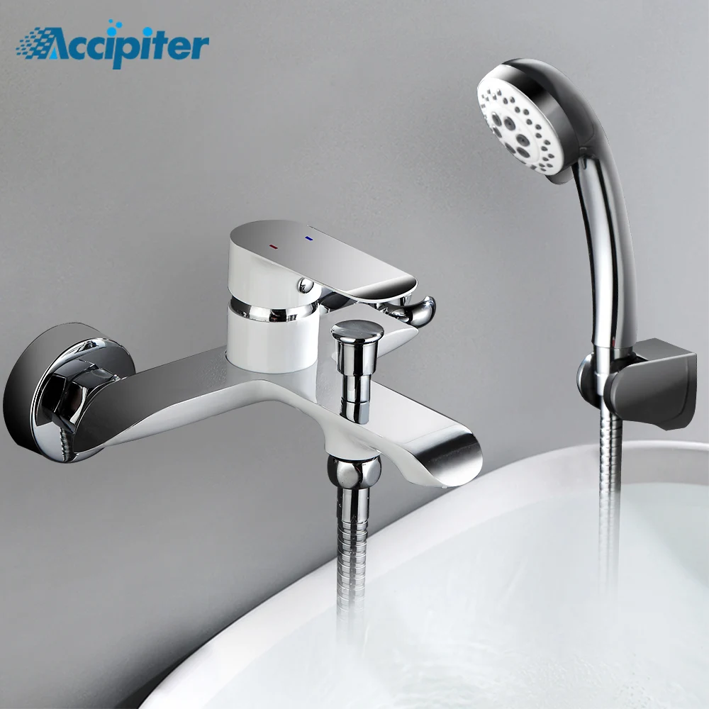 

Bathroom Shower Faucet Shower Set 2 Function Options Bathtub Faucet Wall Mounted Cold and Hot Water Mixer Tap