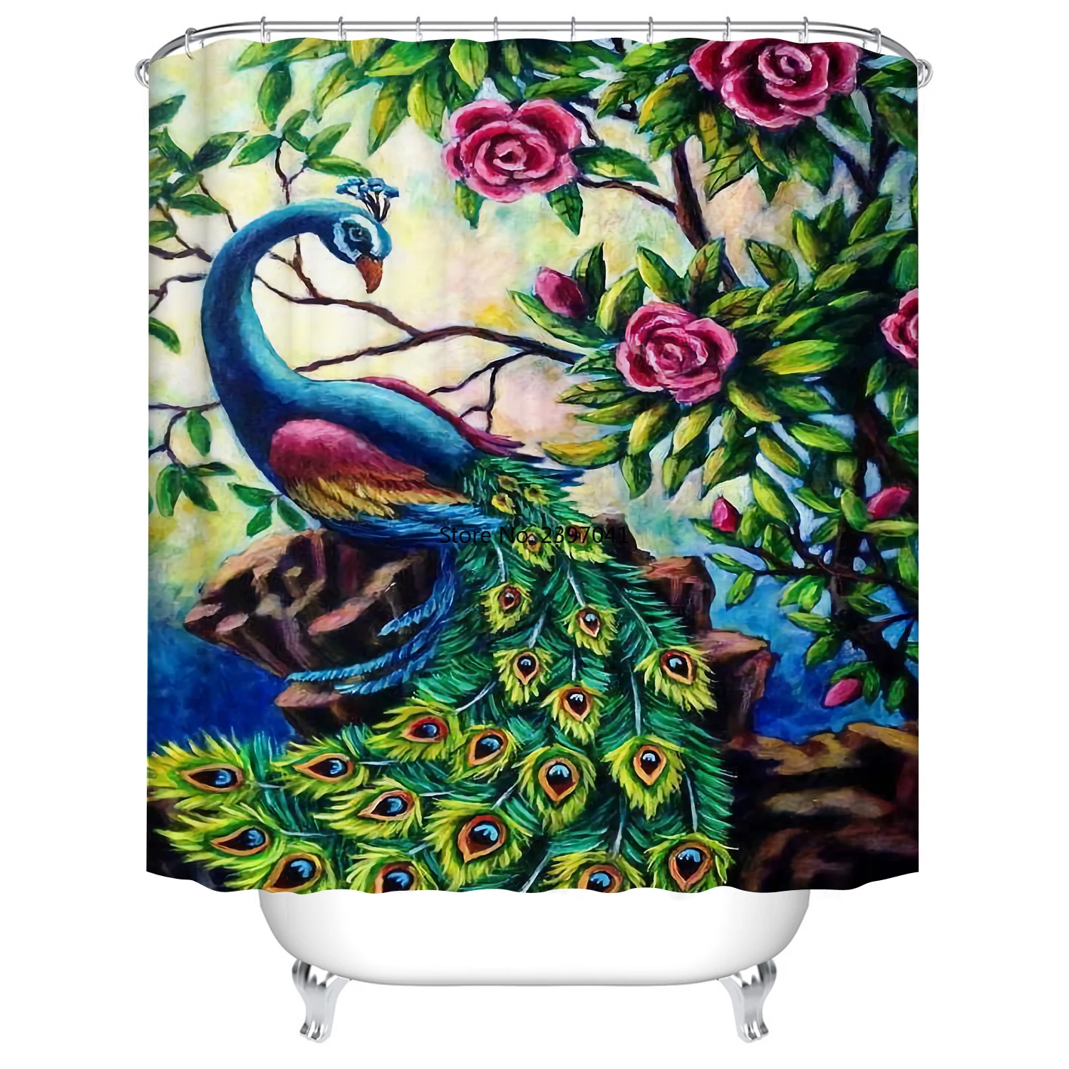 

Занавеска для душа в ванную комнату, занавеска для душа с мультяшным рисунком щенка, водонепроницаемая занавеска для душа с 12 крючками, укра...