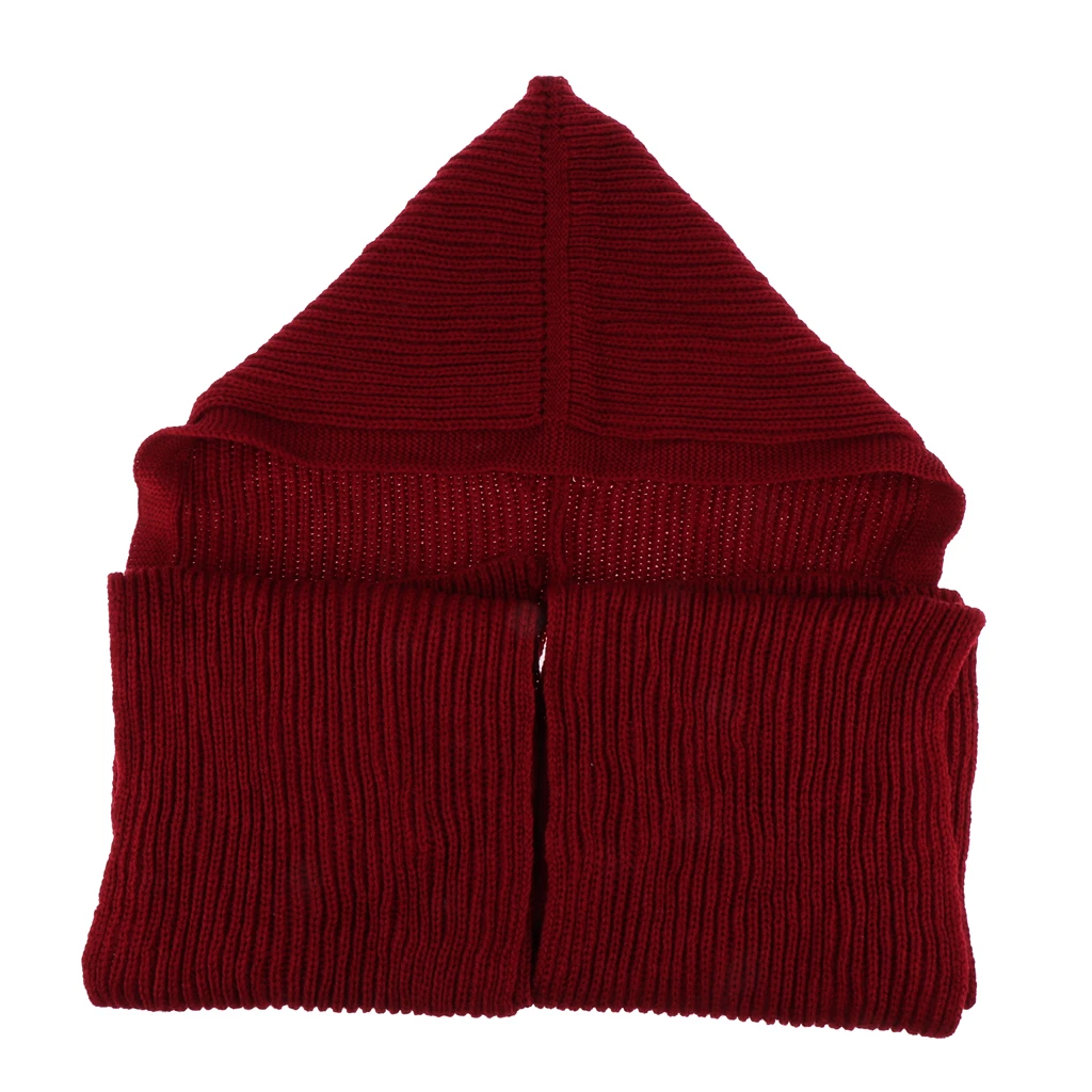 Red as described Женский шарф с капюшоном, акрил, шерсть, Вязанная, мягкая, теплая, зимняя, уютная накидка, шея, уши, теплые, мусульманские хиджабы, шарфы, 240 см* 22 см - Цвет: Red as described