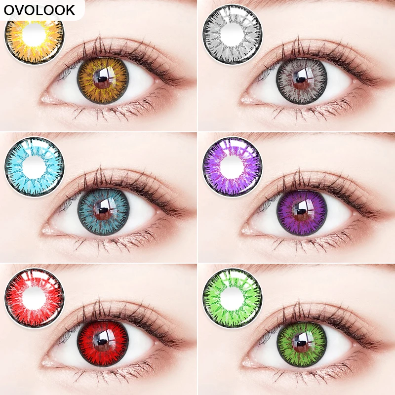 2pcs pair color contact lenses for eyes colored cosmetic soft contacts lens free global shipping