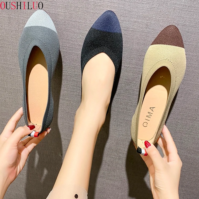 Новинка Женская тканая обувь на плоской подошве с закрытым носком Zapatos De Mujer