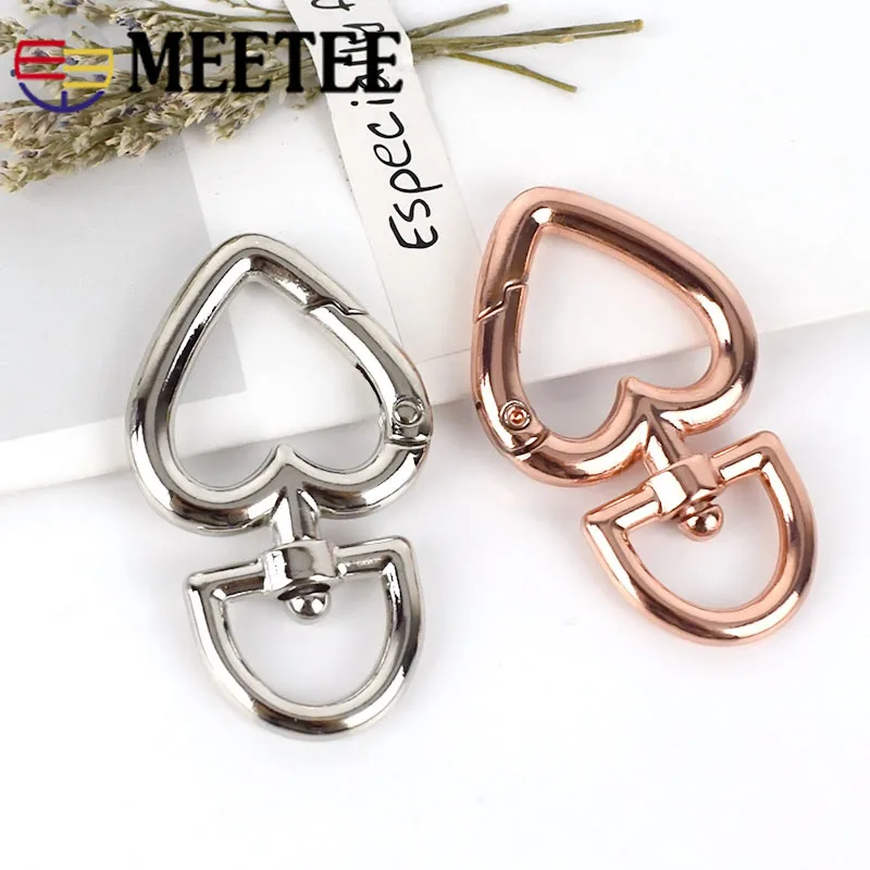 5/10 шт. металлические пряжки в форме сердца сумки с ремнем Вертлюг крючки кнопками