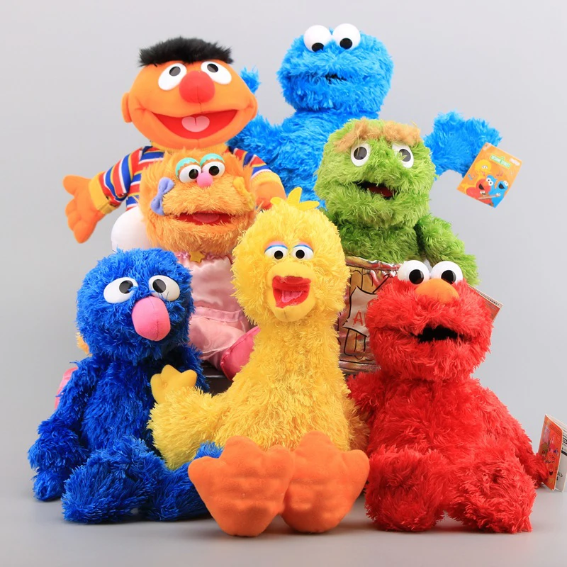7 стилей 36 см мультфильм аниме Улица Сезам Elmo Оскар печенье Grover Zoe Ernie большая