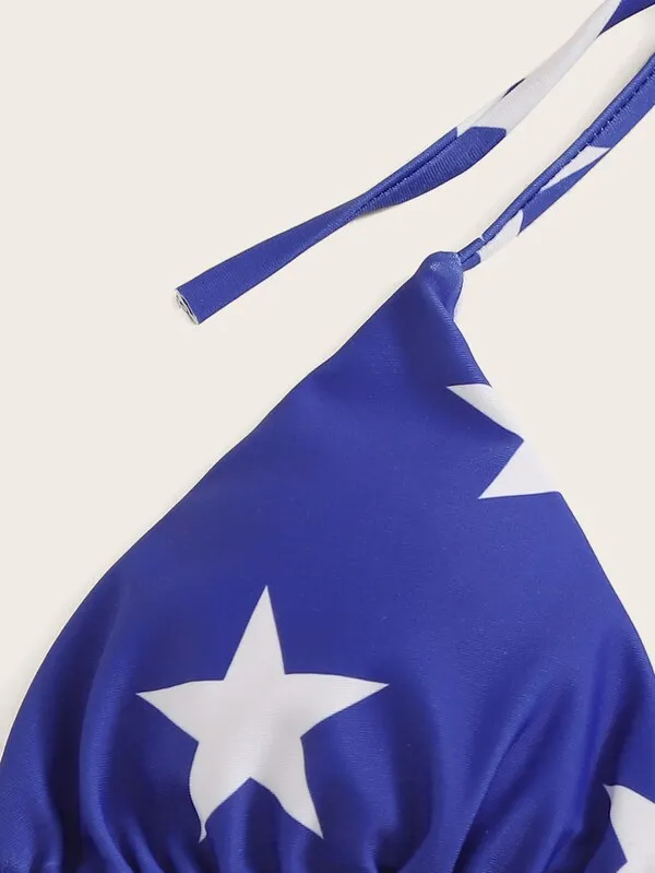 

2020 Fashion Sexy Women Bra Bikini New Print National Flag Style Hot Slim Ladies Swimsuit Low Waist Bathing Suit