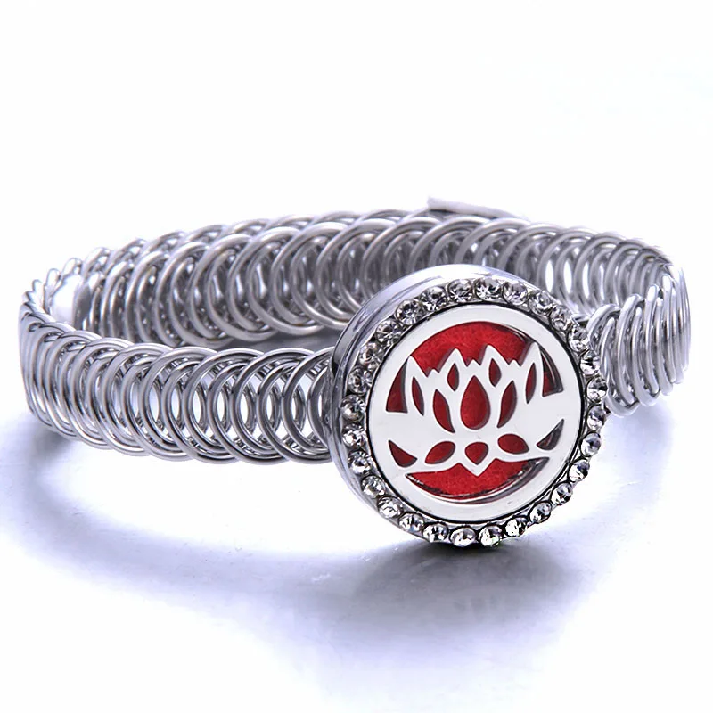 

New Aroma Diffuser bracelet lotus Aromatherapy Lockets Perfume Aromatherapy Essential oil diffuser Crystal Bracelet Girl gift
