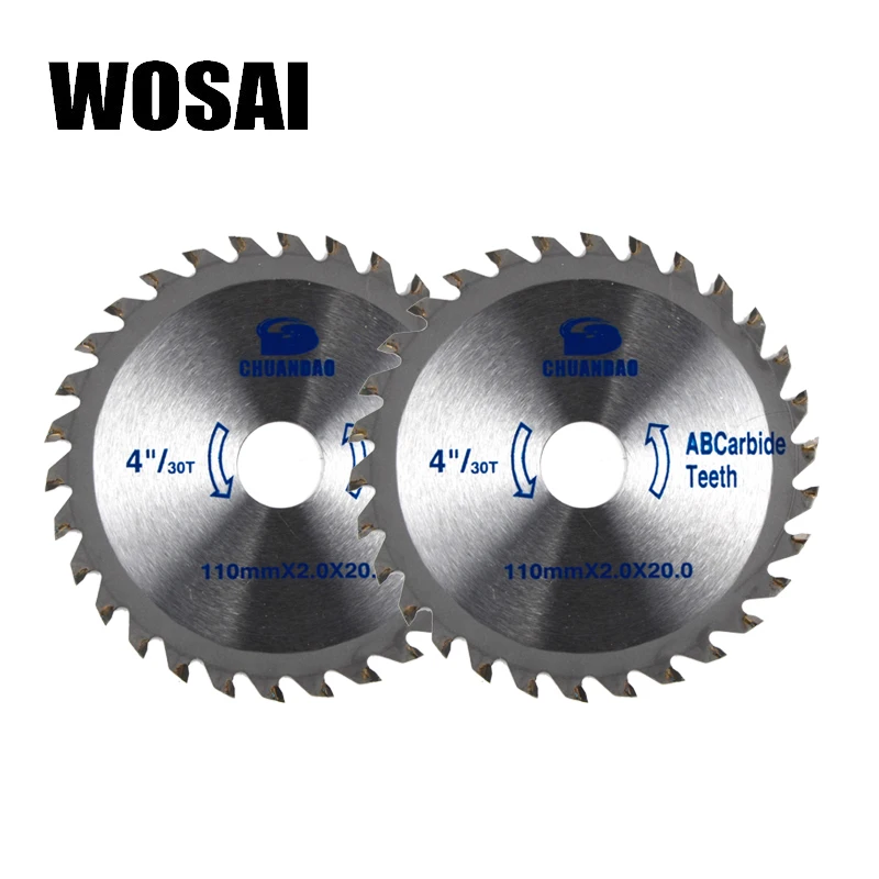 WOSAI 10 мм * 2 0*20 4 "/30T TCT режущий диск для дерева с твердосплавным наконечником DIY и