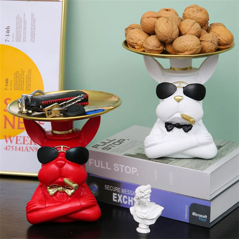 Классная Милая статуя бульдога модная скульптура Настольная Статуэтка для