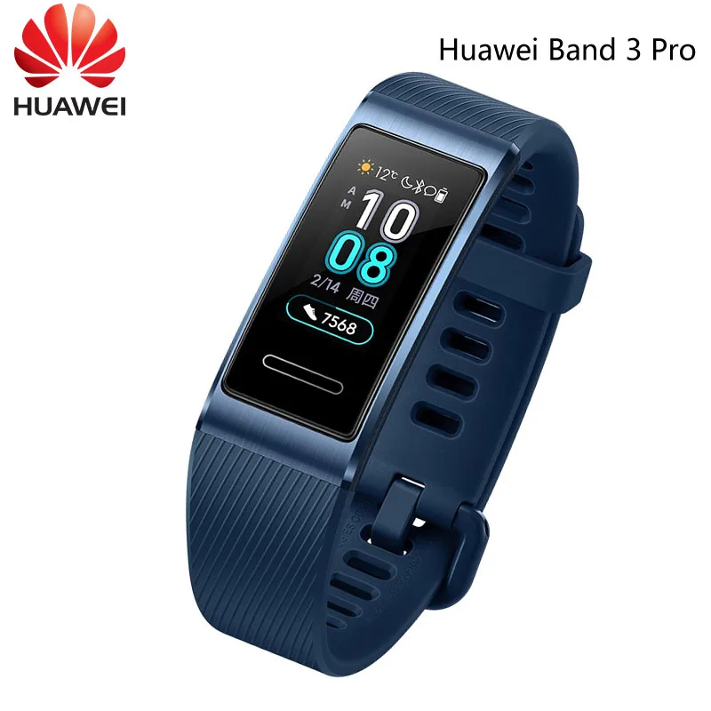 Оригинальный Смарт браслет Huawei Band 3 Pro с GPS металлический корпус Amoled полноцветный