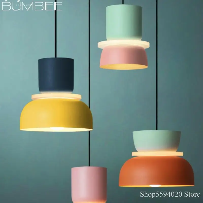 Designer's Makaron Pendant Lights Modern for Living Room Hanging Lamp Luminaire Lamparas Lighting Decor Light Fixture | Лампы и