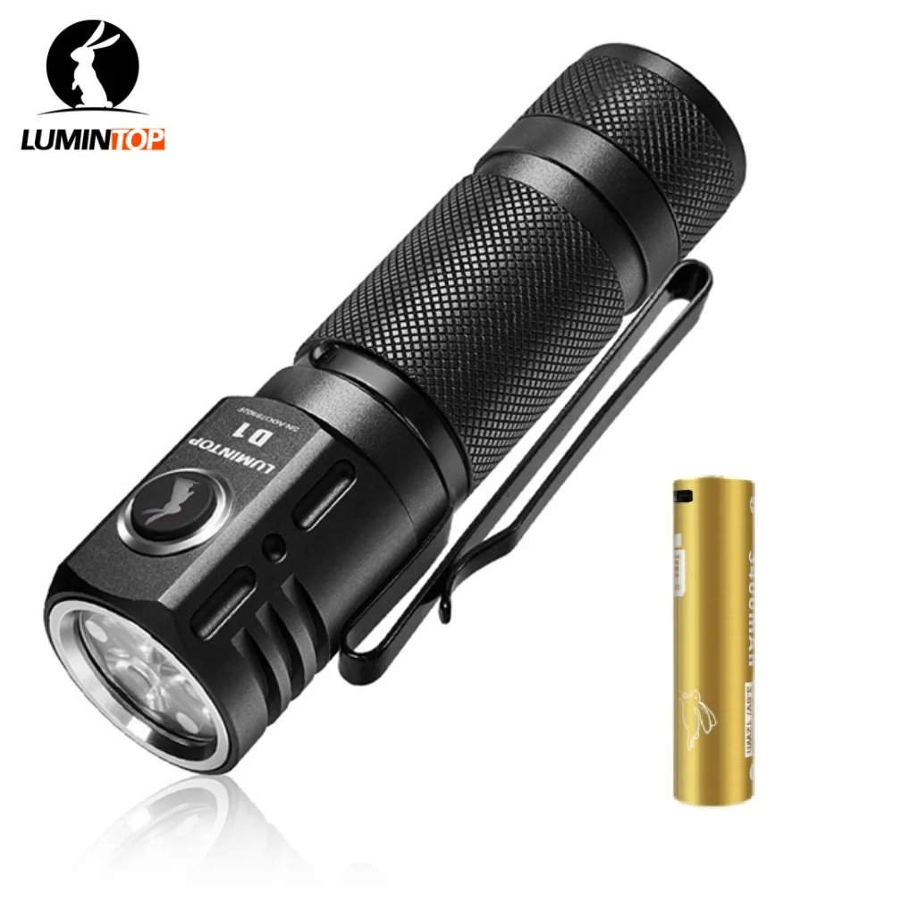 

Фонарик LUMINTOP D1 18650, 3 лампы, линзы с бусинами, Cree XP-G3 2000 люмен, миниатюрный светодиодный фонарик с батареей 18650 для кемпинга, походов