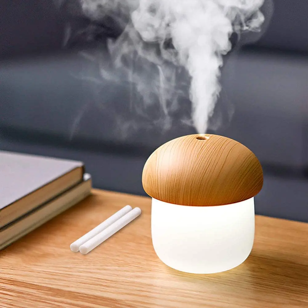 

Mini Humidifier Aroma Diffuser for Home Baby Car Air Humidifier 250ml Cute Mushroom Mist Humidifier with Night Lights