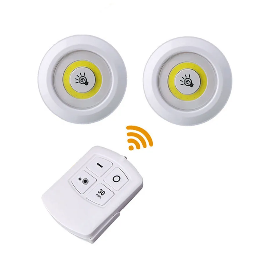 1 Remote 2 Lamp Thrisdar 3 Вт COB диммируемая светодиодная подсветка под шкаф с дистанционным сенсорным краном светодиодный Шайба шкаф светильник s кухонный шкаф лестничный ночник - Цвет: 1 Remote 2 Lamp