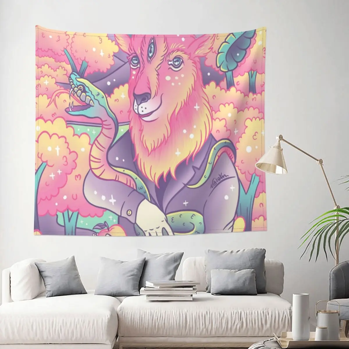 

Live Deliciously Tapestry Witchcraft Tarot Magic Decoration Wall Room Home Decor Hanging Bedroom Kawaii Pattern Style