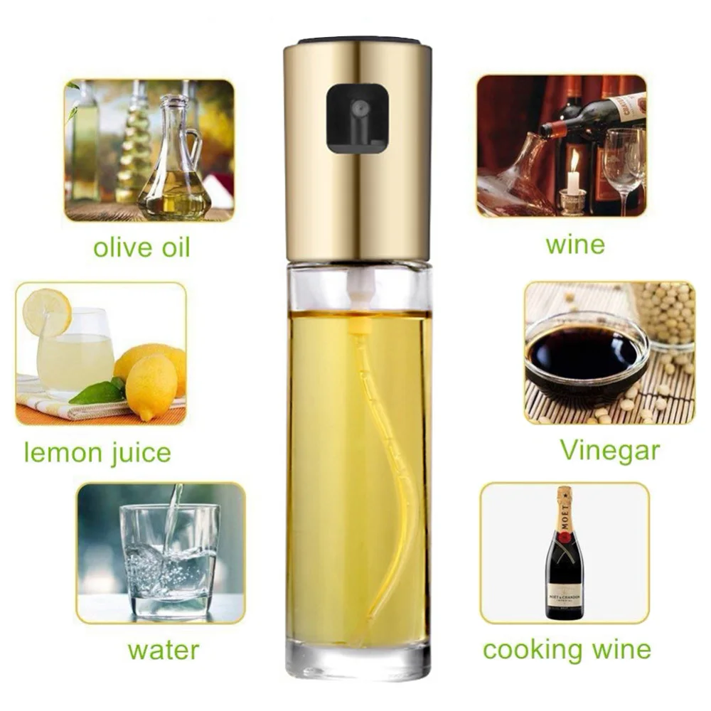 

Kitchen BBQ Stainless Steel Spray Bottle Leakproof Food Grade Oiler Household Glass Oil Vinegar Bottle Cooking Tool Sets