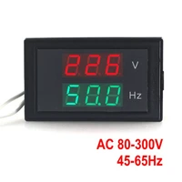ac 80 300 0v 45 65hz dual display voltage frequency meter counter voltmeter hertzhz meter with red led