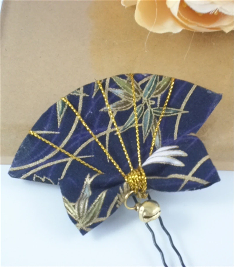 Заколка для волос в форме японского веера ручной работы заколка кимоно Kanzashi Yukata