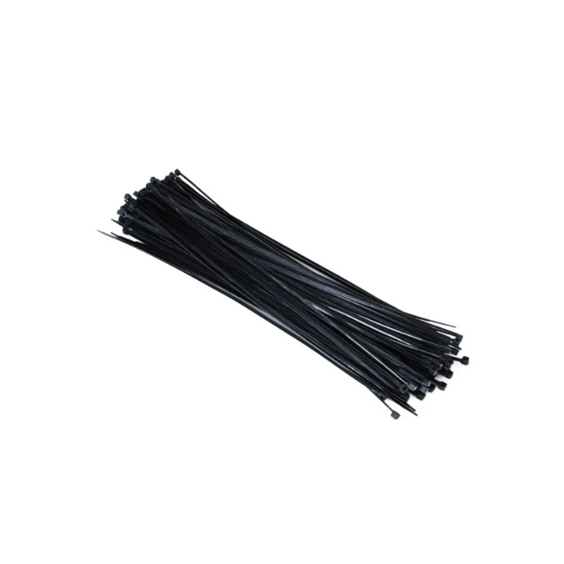 

100Pcs 7.7 Inch Plastic Cable/Wire Zip Ties with Self-Locking Teeth - Black
