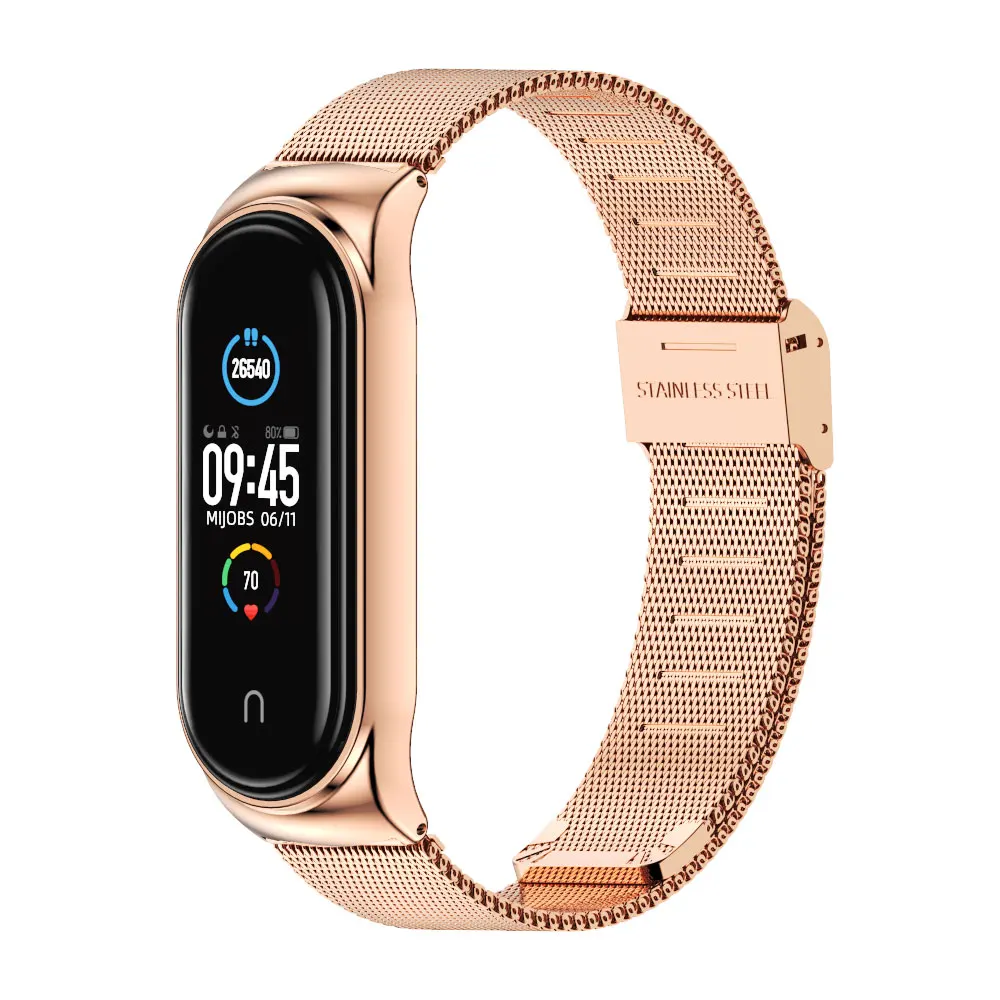Металлический ремешок для Mi Band 3 4 5, браслет для Miband 5 Opaska Pulseira, браслет для Xiaomi Xiomi мой изгиб 4 глобальная версия (art.: 3920b30035596) - 3920b30035596